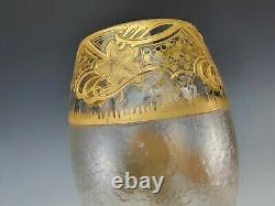 Art Nouveau Mont Joye Signed French Cameo Glass Vase