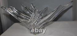 Art Vannes France Le Chatel Crystal Winged Wave Centerpiece 16 Vase / Bowl