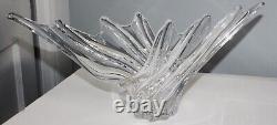 Art Vannes France Le Chatel Crystal Winged Wave Centerpiece 16 Vase / Bowl