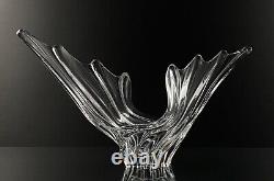 Art Vannes Le Chatel'Crystal Waves' French Crystal Centerpiece Vase Bowl Rare
