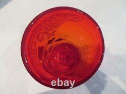 Art nouveau 1900 french enamelled red glass vase Legras flowers ety