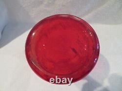 Art nouveau 1900 french enamelled red glass vase Legras flowers ety