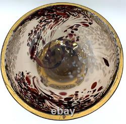 Atq Glass Bowl Vase Mellerio Legras Compote Centerpiece Gilt Japonisme Mount Uv