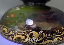 Atq Glass Bowl Vase Mellerio Legras Compote Centerpiece Gilt Japonisme Mount Uv