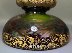 Atq Glass Bowl Vase Mellerio Legras Compote Centerpiece Gilt Japonisme Mount Uv