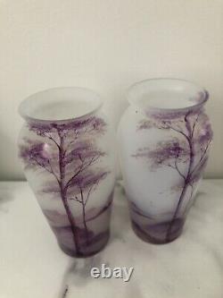 Attrib Peynaud Antique Cabinet Vases French Glass