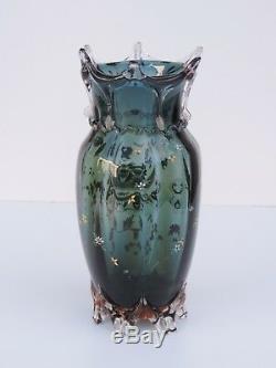 Auguste Jean Vase Glas Emailbemalung Enameled Glass Um Ca. 1880 French Antik