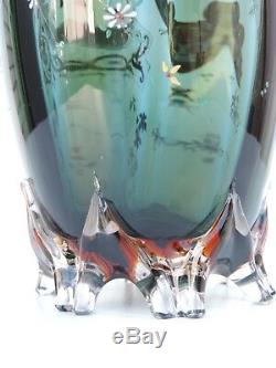 Auguste Jean Vase Glas Emailbemalung Enameled Glass Um Ca. 1880 French Antik