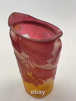 Authentic Antique French Galle Cameo Glass Vase with CURRANTS 5 1905-1910