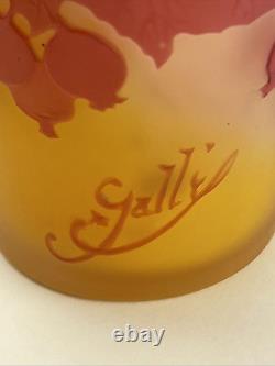 Authentic Antique French Galle Cameo Glass Vase with CURRANTS 5 1905-1910