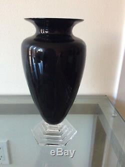 Authentic Baccarat Black ORSAY Vase No box EUC No Chips