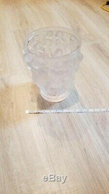 Authentic LALIQUE Bacchantes White Crystal Vase in MINT CONDITION