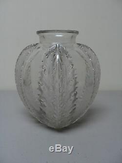 Authentic R. Lalique CHARDONS Frosted & Clear Vase