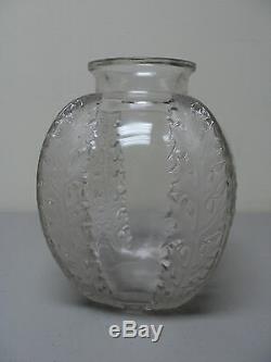 Authentic R. Lalique CHARDONS Frosted & Clear Vase