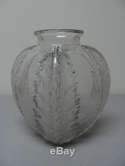 Authentic R. Lalique CHARDONS Frosted & Clear Vase