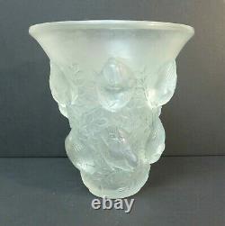 Authentic R. Lalique SAINT FRANCOIS Art Glass Vase, Blue Patina, 1930's