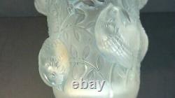 Authentic R. Lalique SAINT FRANCOIS Art Glass Vase, Blue Patina, 1930's