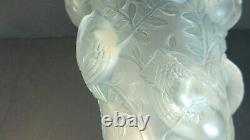 Authentic R. Lalique SAINT FRANCOIS Art Glass Vase, Blue Patina, 1930's