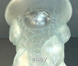 Authentic R. Lalique SAINT FRANCOIS Art Glass Vase, Blue Patina, 1930's