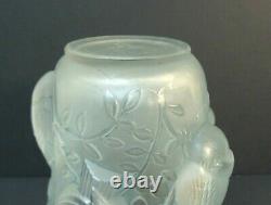 Authentic R. Lalique SAINT FRANCOIS Art Glass Vase, Blue Patina, 1930's