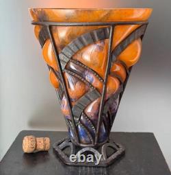 Awesome Antique French Caged Glass Vase