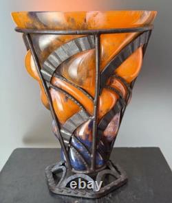 Awesome Antique French Caged Glass Vase