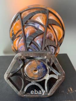 Awesome Antique French Caged Glass Vase