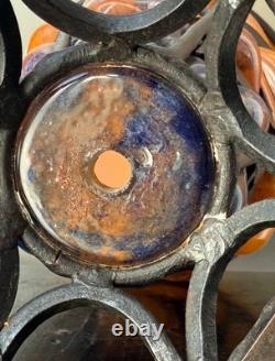 Awesome Antique French Caged Glass Vase