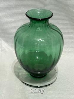BACCARAT AQUARELLE Light Green Single Flower Vase From Japan