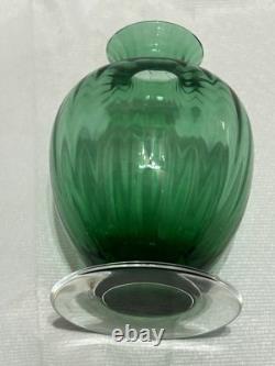 BACCARAT AQUARELLE Light Green Single Flower Vase From Japan