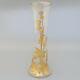 BACCARAT Antique French Crystal Flower Vase Art Nouveau Gold Gilt Enamel Thistle