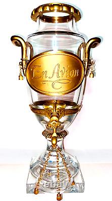 BACCARAT Crystal & Bronze Gilt Perfume Urn for CARON Les Fontaines Baccarat