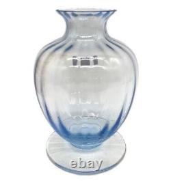 BACCARAT France Glass AQUARELLE Crystal FLOWER VASE light blue