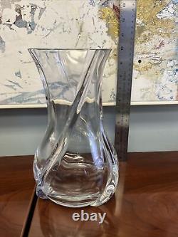 BACCARAT French Crystal Serpentine Large 10 inch Flower Vase
