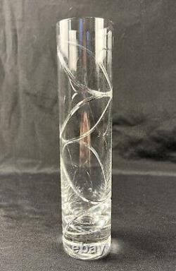 BACCARAT Intangible Cut Crystal Vase Cylinder 8.5 Arik Levy Excellent Clear