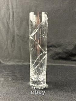 BACCARAT Intangible Cut Crystal Vase Cylinder 8.5 Arik Levy Excellent Clear