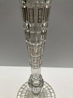 Baccarat Antique Vase Clear Cut With Diamond Design And Gold