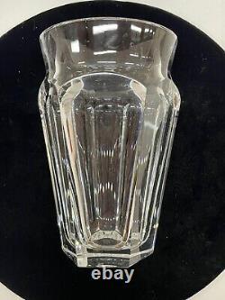 Baccarat Art Deco Crystal Nelly Paneled Hexagon 6.75 Vase Signed