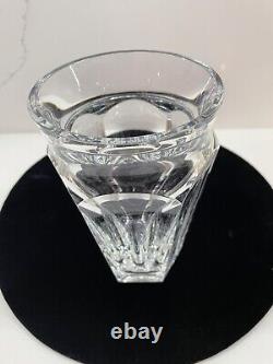 Baccarat Art Deco Crystal Nelly Paneled Hexagon 6.75 Vase Signed