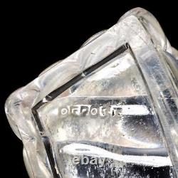 Baccarat Bamboo Antique Depose Glass Semi Circle enterpiece Shallow Vase Pair 8