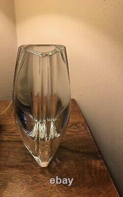 Baccarat Crystal Bouton-d'or 8 Tall Triangle Vase Signed France