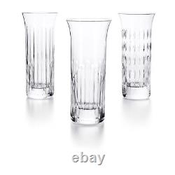 Baccarat Crystal Flora Vase Set Of 3 #2810832 Brand Nib French Clear Save$$ F/sh