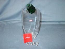 Baccarat Crystal France Oceanie Flower Vase with Green Frog 8 withBox