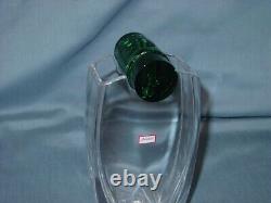 Baccarat Crystal France Oceanie Flower Vase with Green Frog 8 withBox