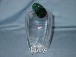 Baccarat Crystal France Oceanie Flower Vase with Green Frog 8 withBox