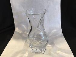 Baccarat Crystal Glass Serpentin Pattern Vase Large French 10'' H 5 1/4'' Wide