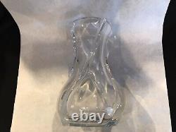 Baccarat Crystal Glass Serpentin Pattern Vase Large French 10'' H 5 1/4'' Wide