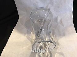 Baccarat Crystal Glass Serpentin Pattern Vase Large French 10'' H 5 1/4'' Wide