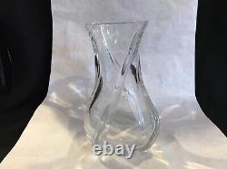 Baccarat Crystal Glass Serpentin Pattern Vase Large French 10'' H 5 1/4'' Wide