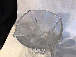 Baccarat Crystal Glass Serpentin Pattern Vase Large French 10'' H 5 1/4'' Wide